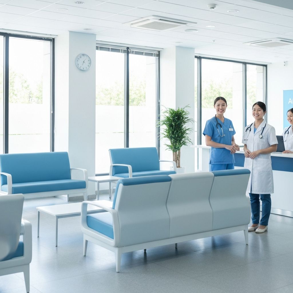 Nowoczesne centrum medyczne Hakim - recepcja i poczekalnia